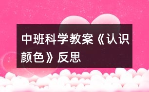 中班科學教案《認識顏色》反思