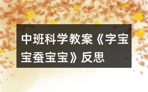 中班科學教案《字寶寶蠶寶寶》反思