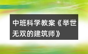 中班科學教案《舉世無雙的建筑師》