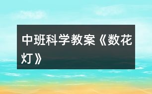 中班科學教案《數花燈》