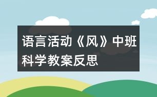 語(yǔ)言活動(dòng)《風(fēng)》中班科學(xué)教案反思