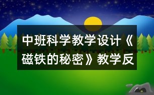 中班科學(xué)教學(xué)設(shè)計《磁鐵的秘密》教學(xué)反思