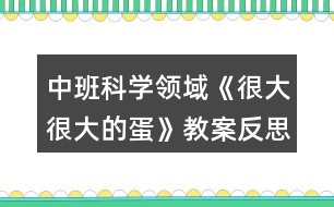 中班科學領域《很大很大的蛋》教案反思
