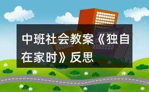 中班社會教案《獨自在家時》反思