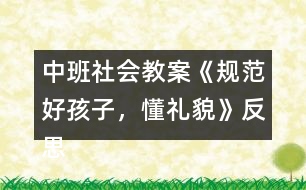 中班社會教案《規(guī)范好孩子，懂禮貌》反思