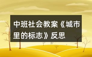 中班社會教案《城市里的標(biāo)志》反思