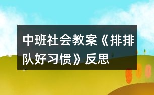 中班社會教案《排排隊好習慣》反思