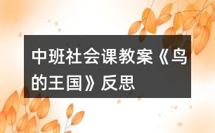 中班社會課教案《鳥的王國》反思