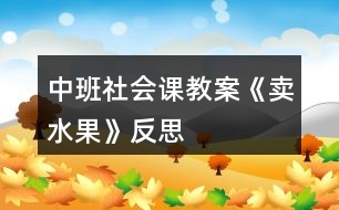 中班社會(huì)課教案《賣(mài)水果》反思