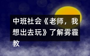 中班社會(huì)《老師，我想出去玩》（了解霧霾）教案反思