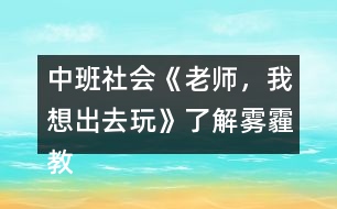 中班社會(huì)《老師，我想出去玩》（了解霧霾）教案反思
