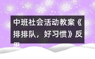中班社會活動教案《排排隊(duì)，好習(xí)慣》反思