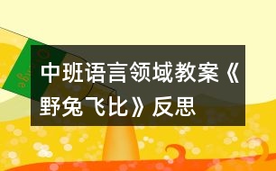 中班語言領(lǐng)域教案《野兔飛比》反思