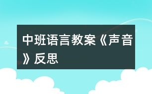中班語(yǔ)言教案《聲音》反思