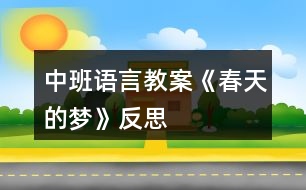 中班語(yǔ)言教案《春天的夢(mèng)》反思