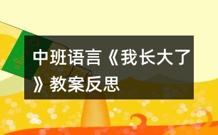 中班語言《我長大了》教案反思