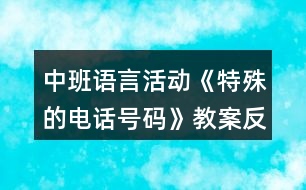 中班語言活動(dòng)《特殊的電話號碼》教案反思