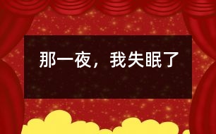那一夜，我失眠了