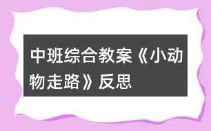 中班綜合教案《小動(dòng)物走路》反思