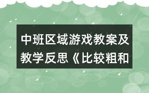 中班區(qū)域游戲教案及教學(xué)反思《比較粗和細》