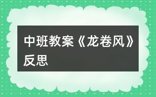 中班教案《龍卷風》反思