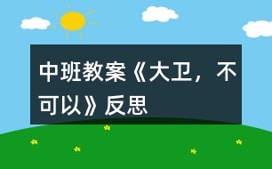 中班教案《大衛(wèi)，不可以》反思