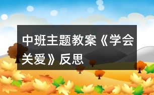 中班主題教案《學會關愛》反思
