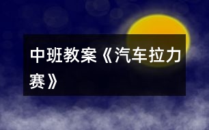 中班教案《汽車?yán)悺?></p>
<h3>1、中班教案《汽車?yán)悺?/h3><p><strong>活動目的</strong></p><p> 1、 練習(xí)跑、走交替,</p><p> 2、 鍛煉身體耐久力素質(zhì)。</p><p> 3、 培養(yǎng)幼兒對體育鍛煉的興趣以及活潑開朗的性格。</p><p> 4、 能根據(jù)指令做相應(yīng)的動作。</p><p> 5、 培養(yǎng)幼兒團結(jié)合作的觀念。</p><p><strong>重點與難點</strong></p><p> 能根據(jù)地形的變化控制跑走的快慢,有變化的跑走,并且能做到跑走交替。</p><p><strong>活動過程</strong></p><p> 幼兒幾個小朋友一個鈴鼓?;顒恿鞒贪缪萁巧顒由眢w--交代規(guī)則帶領(lǐng)練習(xí)--重點指導(dǎo)自由練習(xí)--游戲結(jié)束放松身體。</p><p> 扮演角色活動身體師:今天啊,老師要帶小朋友玩?zhèn)€小游戲,這個游戲的名稱叫做汽車?yán)悺P∨笥押屠蠋熃裉於际切⌒」卉?,老師為小朋友?zhǔn)備了方向盤,你們可以一組選出一個小朋友當(dāng)車頭。</p><p> 師:在游戲之前呀,小小公交車要先加加油,大家跟著老師來活動一下。(教師帶領(lǐng)幼兒做一些簡單的準(zhǔn)備運動)</p><p> 交代規(guī)則帶領(lǐng)練習(xí)</p><p> (1)教師向幼兒交代游戲規(guī)則師:公交車要根據(jù)一定的路線前進,要經(jīng)過平坦的公路,汽車就可以開的快點。有些路比較不平,就要慢慢的開,不然就會翻車了。還有上坡路,小汽車開的就比較慢了。下坡就比較快了。而且到了拐彎處我們要鳴喇叭。等會我們一起前進,要注意根據(jù)經(jīng)過的路線調(diào)整速度,不然小小公交車就會翻車了。而且車頭的人要提醒后面的小朋友,后天的小朋友要跟著汽車頭,不能斷開了。老師還要請4個小朋友當(dāng)紅綠燈,你們可以變化紅綠燈,車子開過來時就要聽他們的指揮了。</p><p> (2)教師帶領(lǐng)練習(xí)師