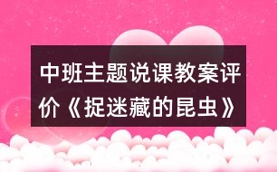 中班主題說(shuō)課教案評(píng)價(jià)《捉迷藏的昆蟲》反思