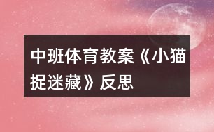中班體育教案《小貓捉迷藏》反思