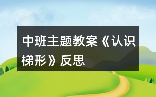 中班主題教案《認(rèn)識(shí)梯形》反思