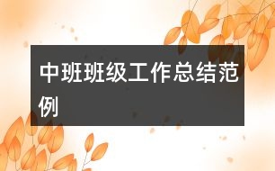 中班班級工作總結范例