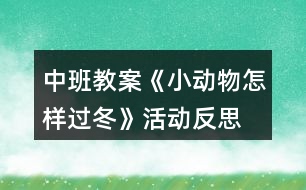 中班教案《小動(dòng)物怎樣過冬》活動(dòng)反思