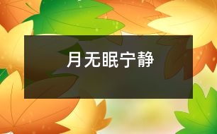 月,無(wú)眠,寧?kù)o