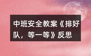 中班安全教案《排好隊(duì)，等一等》反思