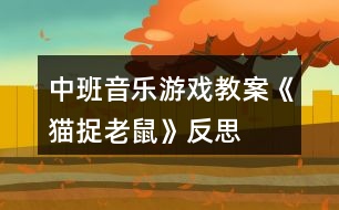 中班音樂(lè)游戲教案《貓捉老鼠》反思