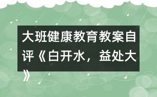 大班健康教育教案自評(píng)《白開(kāi)水，益處大》