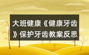 大班健康《健康牙齒》保護牙齒教案反思