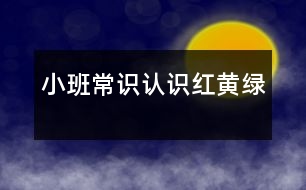 小班常識：認識紅、黃、綠