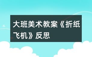 大班美術(shù)教案《折紙飛機》反思