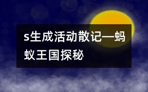 s生成活動(dòng)散記―“螞蟻王國(guó)探秘”