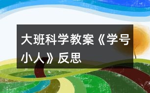 大班科學(xué)教案《學(xué)號小人》反思