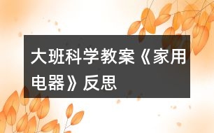 大班科學教案《家用電器》反思