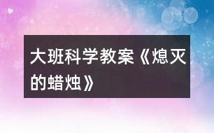 大班科學教案《熄滅的蠟燭》