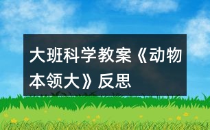大班科學教案《動物本領(lǐng)大》反思