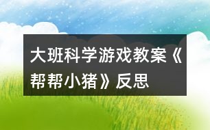 大班科學游戲教案《幫幫小豬》反思