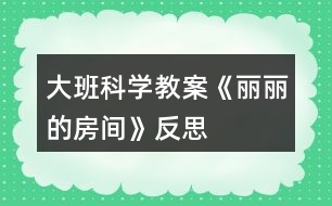 大班科學教案《麗麗的房間》反思