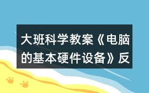大班科學教案《電腦的基本硬件設備》反思