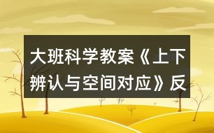大班科學(xué)教案《上下辨認與空間對應(yīng)》反思