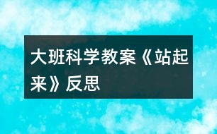 大班科學(xué)教案《站起來(lái)》反思